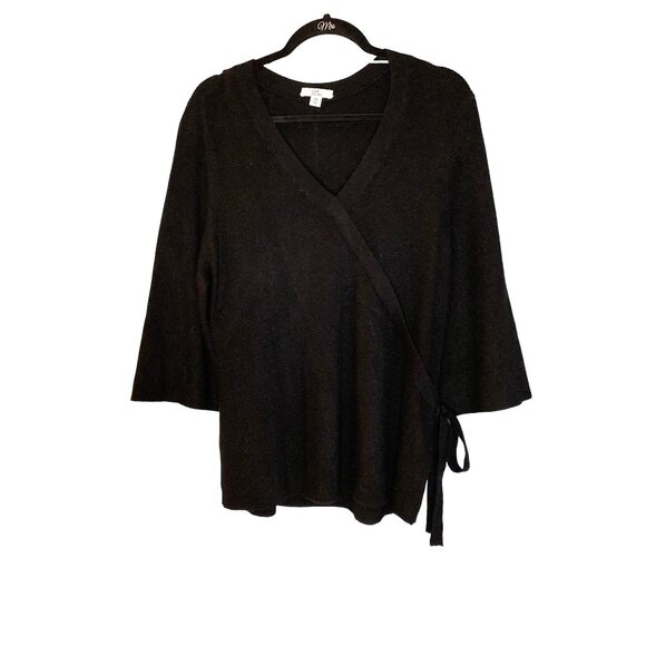 Croft & Barrow Women's Black Knit Side Tie Sweater Size XXL - Picture 1 of 3